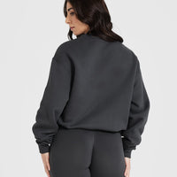 All Day Varsity Oversized Sweatshirt | Coal