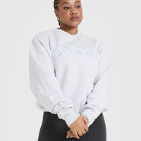 All Day Varsity Oversized Sweatshirt | Light Grey Marl