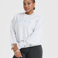 All Day Varsity Oversized Sweatshirt | Light Grey Marl