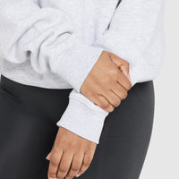 All Day Varsity Oversized Sweatshirt | Light Grey Marl