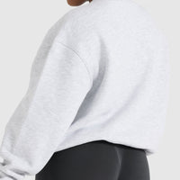 All Day Varsity Oversized Sweatshirt | Light Grey Marl