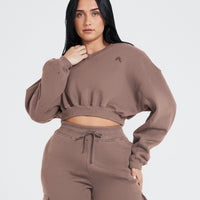 All Day Oversized V-Neck Sweatshirt | Cool Brown