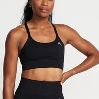 Classic Seamless Sports Bra | Black Marl