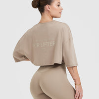 Classic Lifters Graphic Relaxed Crop Lightweight T-Shirt | Sandstone