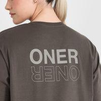 Classic Mirror Graphic Oversized T-Shirt | Washed Deep Taupe