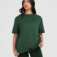 Classic Mirror Graphic Oversized T-Shirt | Washed Evergreen