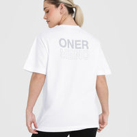 Classic Mirror Graphic Oversized T-Shirt | White