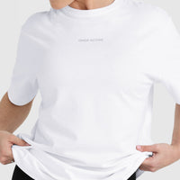 Classic Mirror Graphic Oversized T-Shirt | White