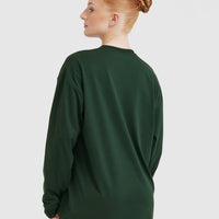 Classic Oversized Lightweight Long Sleeve Top | Pine Green