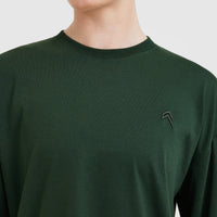 Classic Oversized Lightweight Long Sleeve Top | Pine Green