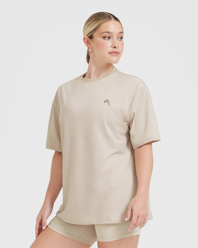 Classic Oversized Lightweight T-shirt | Washed Sand