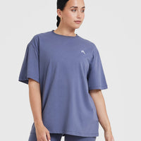 Classic Oversized Lightweight T-shirt | Washed Slate Blue
