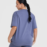 Classic Oversized Lightweight T-shirt | Washed Slate Blue