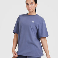 Classic Oversized Lightweight T-shirt | Washed Slate Blue