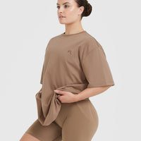 Classic Oversized Lightweight T-Shirt | Walnut