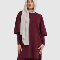 Classic Oversized Longline T-Shirt | Mulled Wine