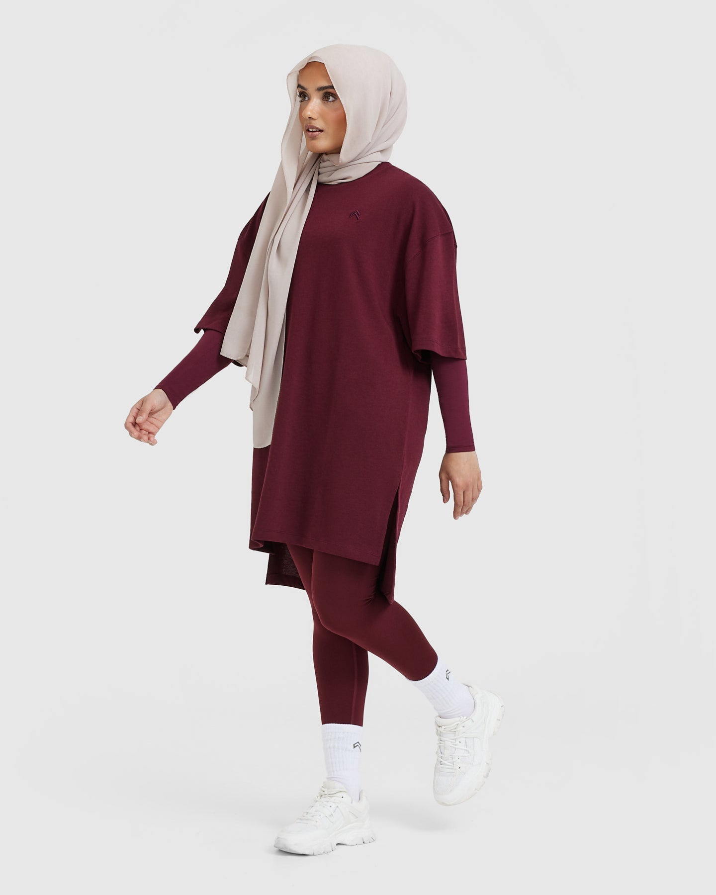 Classic Oversized Longline T-Shirt | Mulled Wine