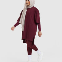 Classic Oversized Longline T-Shirt | Mulled Wine