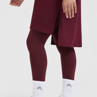Classic Oversized Longline T-Shirt | Mulled Wine
