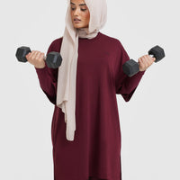 Classic Oversized Longline T-Shirt | Mulled Wine