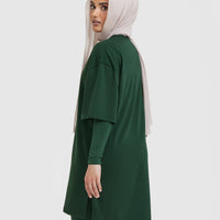 Classic Oversized Longline T-Shirt | Pine Green