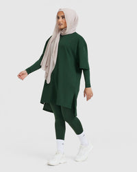 Classic Oversized Longline T-Shirt | Pine Green