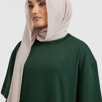 Classic Oversized Longline T-Shirt | Pine Green