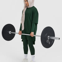 Classic Oversized Longline T-Shirt | Pine Green
