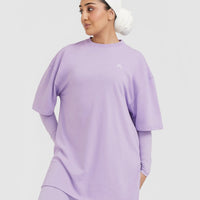 Classic Oversized Longline T-Shirt | Wisteria Purple
