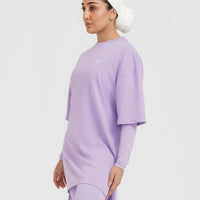 Classic Oversized Longline T-Shirt | Wisteria Purple