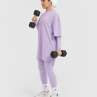 Classic Oversized Longline T-Shirt | Wisteria Purple