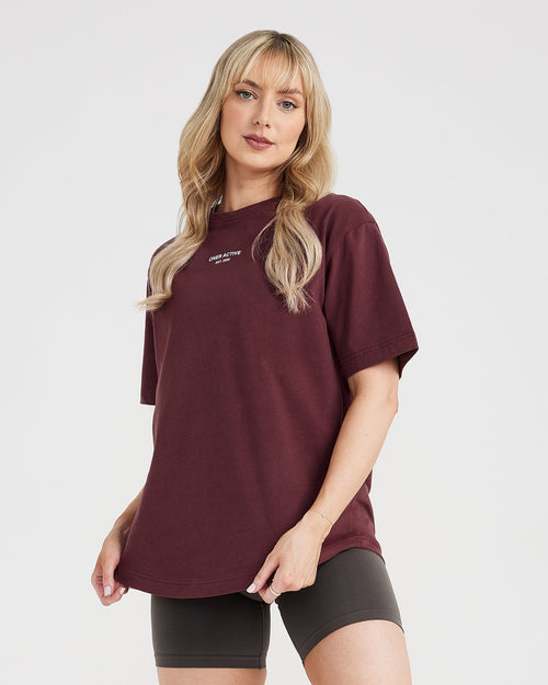 Oner Modal Graphic Oversized Short Sleeve Tee | Washed Rosewood