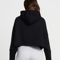 Classic Crop Zip Hoodie | Black