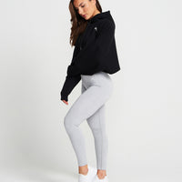 Classic Crop Zip Hoodie | Black