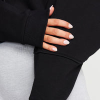 Classic Crop Zip Hoodie | Black