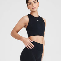 Classic Seamless 2.0 Crop Top | Black Marl