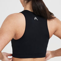 Classic Seamless 2.0 Crop Top | Black Marl