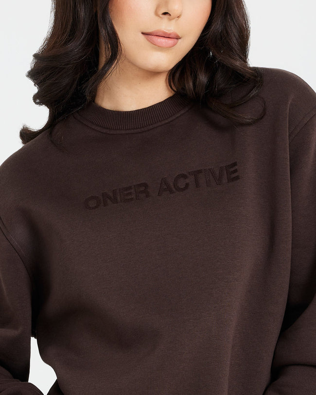 Classic Lounge Oversized Crew Neck | 70% Cocoa