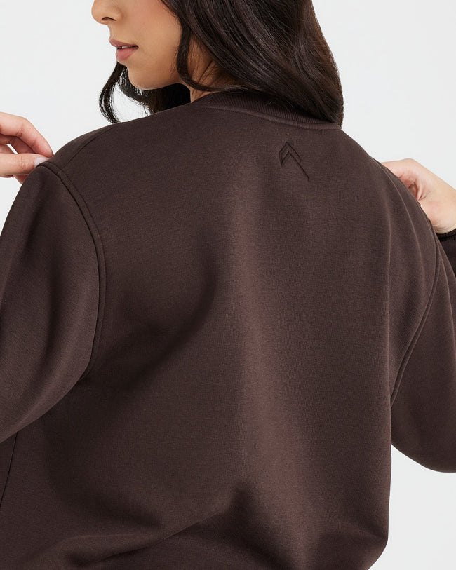Classic Lounge Oversized Crew Neck | 70% Cocoa