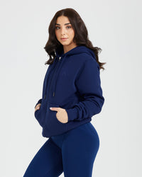 Classic Lounge Oversized Zip Through Hoodie | Midnight