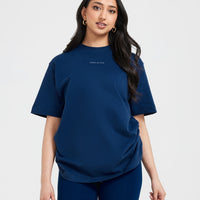 Classic Mirror Graphic Oversized T-Shirt | Washed Midnight