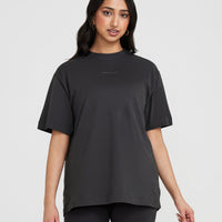 Classic Mirror Graphic Oversized T-Shirt | Washed Coal