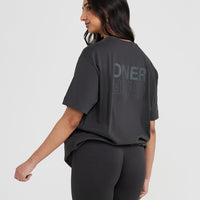 Classic Mirror Graphic Oversized T-Shirt | Washed Coal