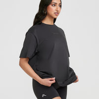 Classic Mirror Graphic Oversized T-Shirt | Washed Coal