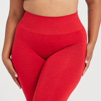 Effortless Seamless Leggings with White Logo | Spicy Red