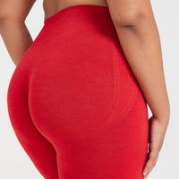 Effortless Seamless Leggings with White Logo | Spicy Red