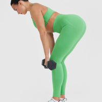 Effortless Seamless Leggings with White Logo | Jade