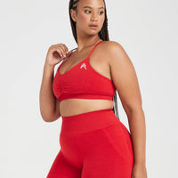 Effortless Micro Bralette with White Logo | Spicy Red