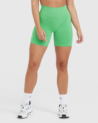 Effortless Seamless Shorts with White Logo | Jade