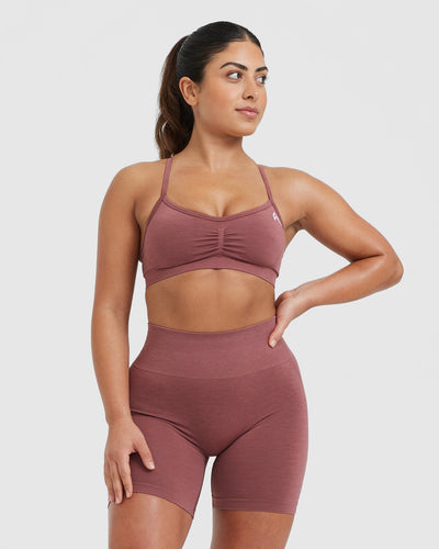 Effortless Strappy Bralette with White Logo | Berry